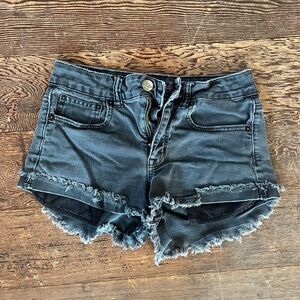 American Eagle Outfitters Distressed Black Jean Shorts